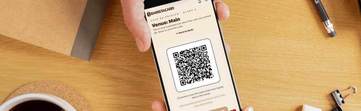Baristacard QR code for cafe customers