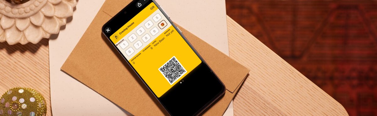 Cafe branded Apple Wallet loyalty card